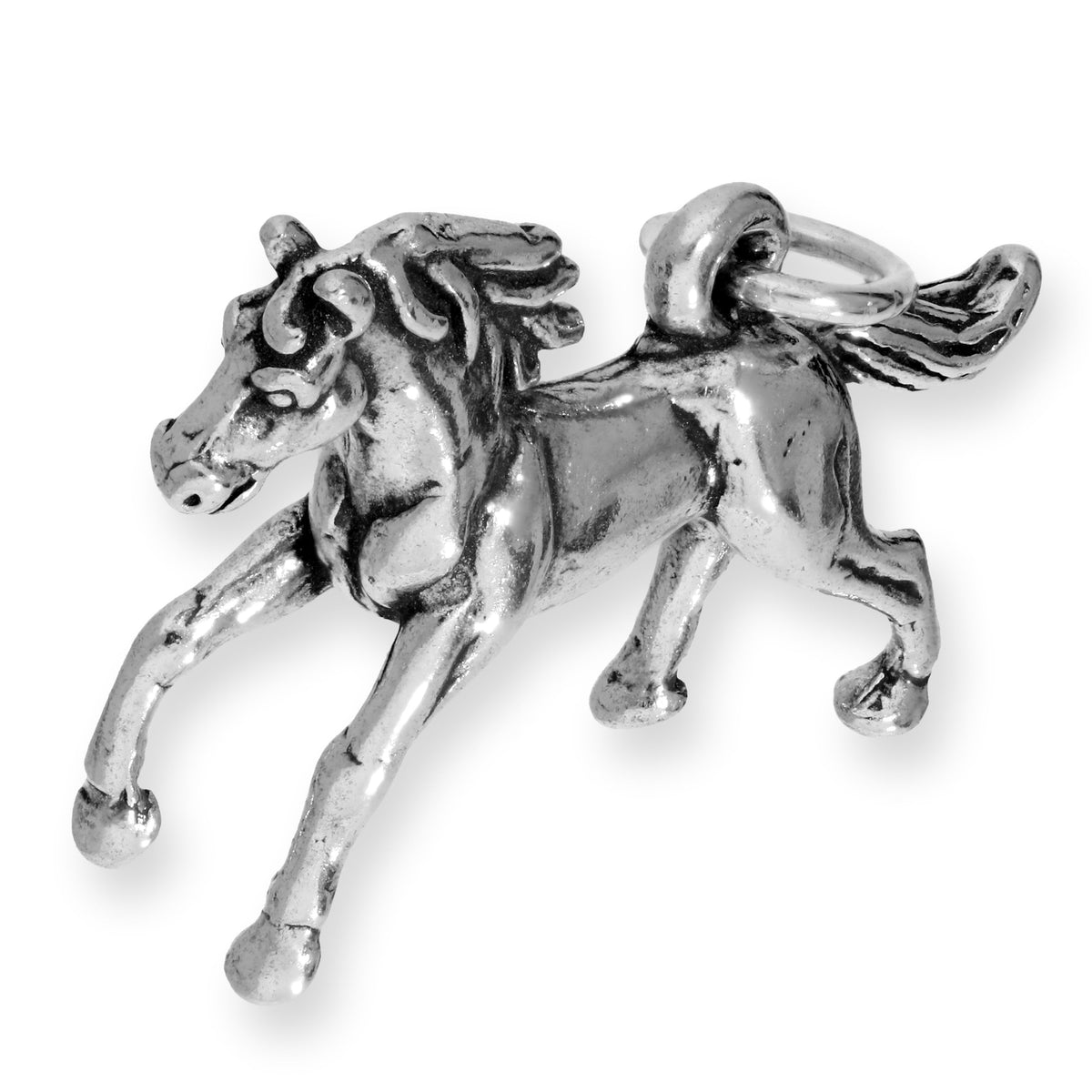 Sterling Silver Galloping Stallion Charm