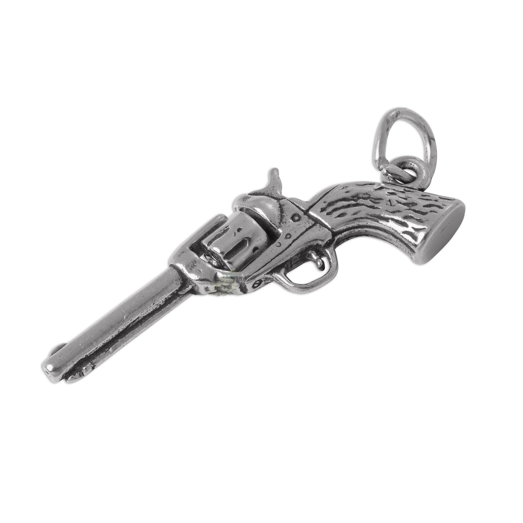 Sterling Silver 3D Moving Gun Charm