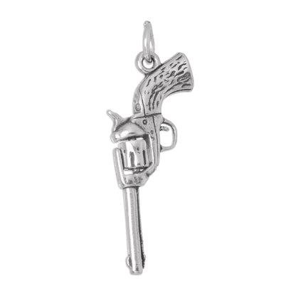 Sterling Silver 3D Moving Gun Charm
