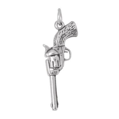 Sterling Silver 3D Moving Gun Charm