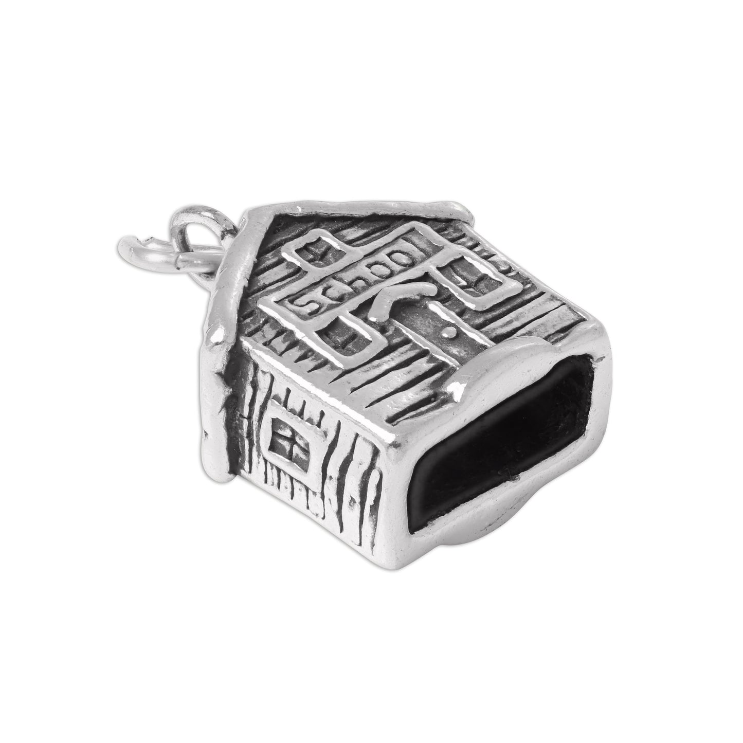 Sterling Silver 3D School House Charm