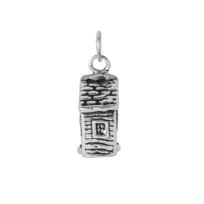 Sterling Silver 3D School House Charm
