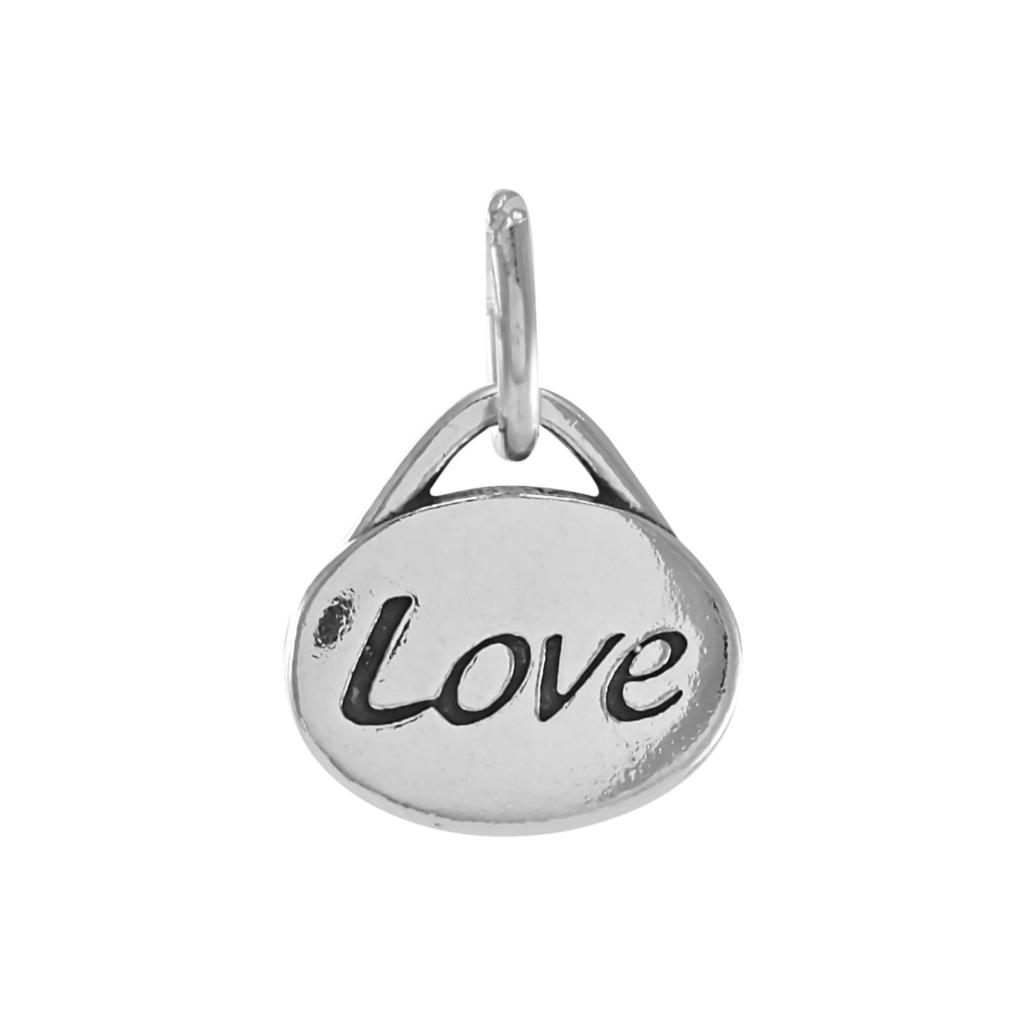 Sterling Silver Oval Love Charm