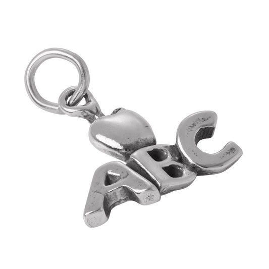 Sterling Silver ABC Apple Charm