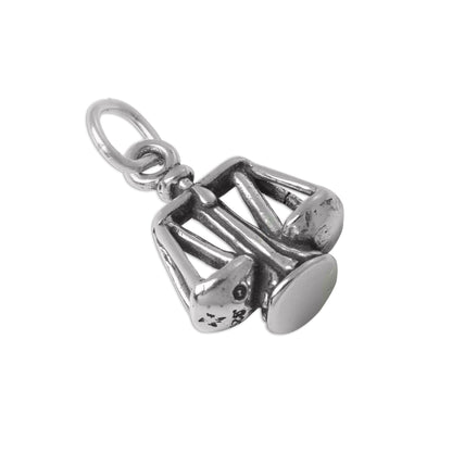 Sterling Silver 3D Scales of Justice Charm