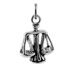 Sterling Silver 3D Scales of Justice Charm