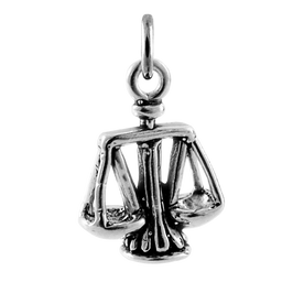 Sterling Silver 3D Scales of Justice Charm
