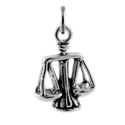 Sterling Silver 3D Scales of Justice Charm