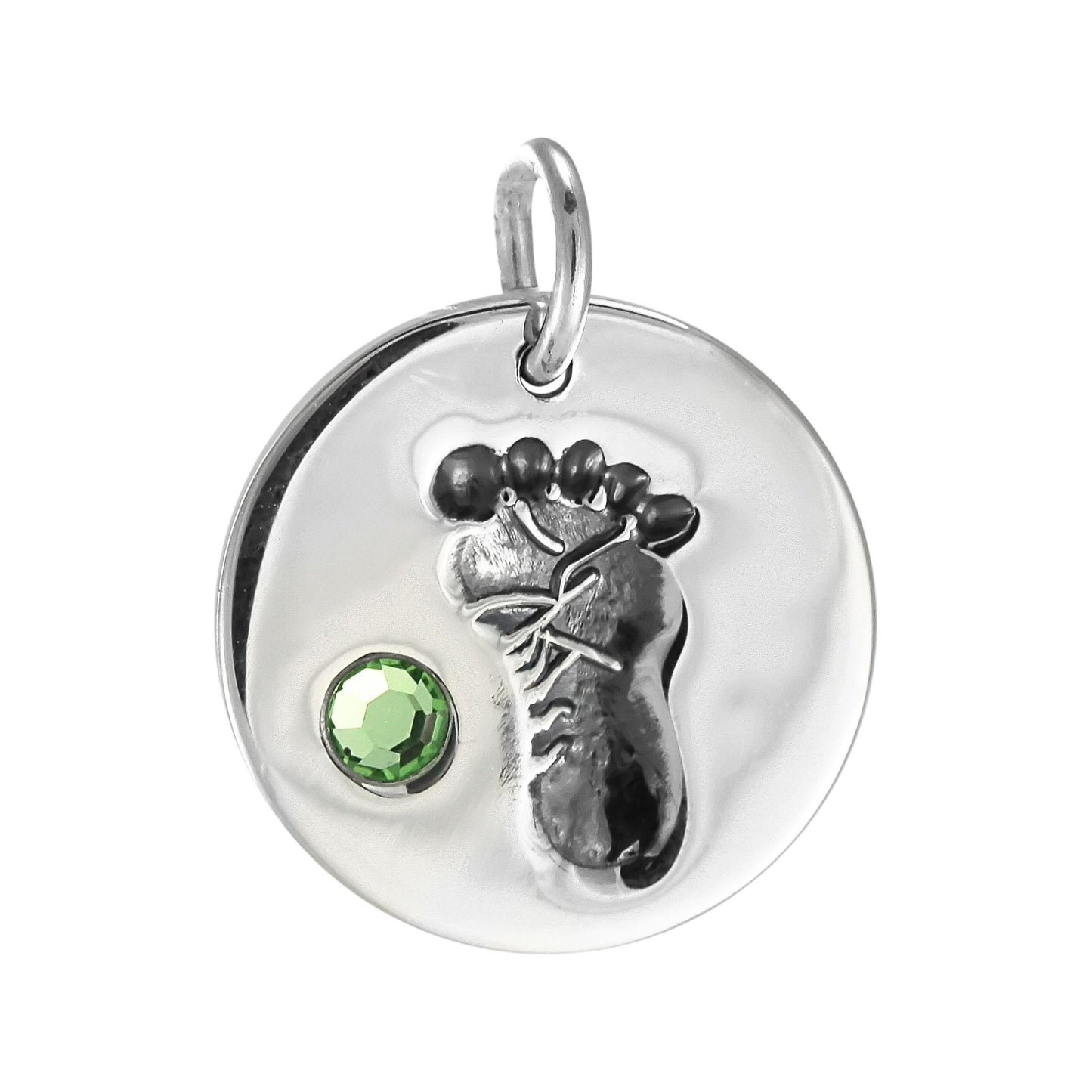 Sterling Silver Birthstone Footprint Charms