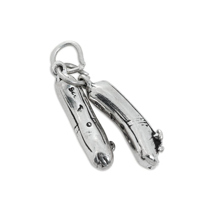 Sterling Silver Pair of Ballet Slippers Charm