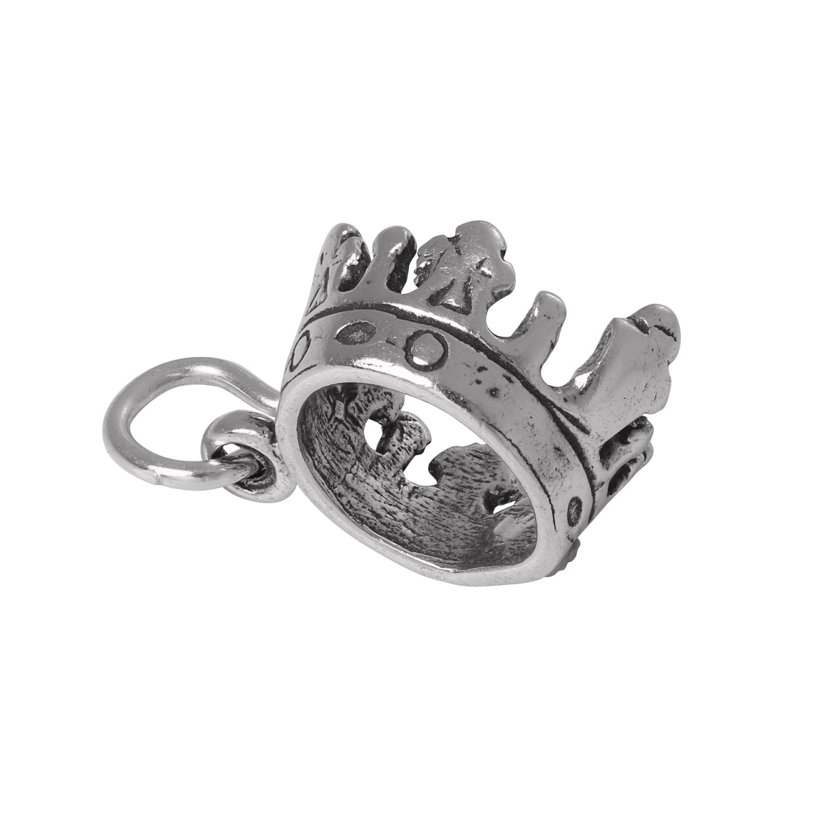 Sterling Silver 3D Crown Charm
