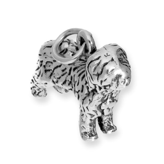 Sterling Silver Old English Sheepdog Charm