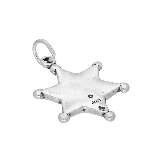 Sterling Silver Sheriff Badge Charm