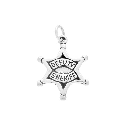 Sterling Silver Sheriff Badge Charm