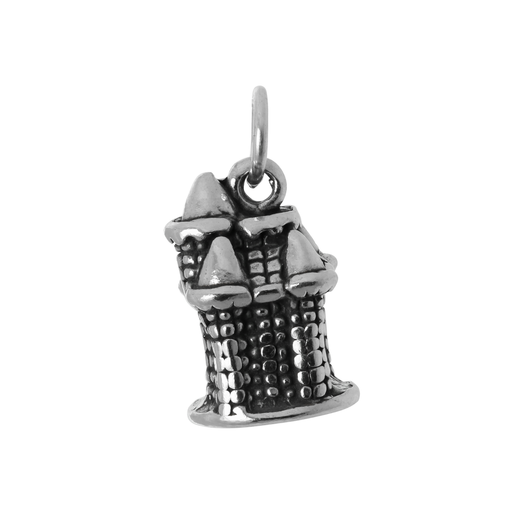 Sterling Silver 3D Castle Charm