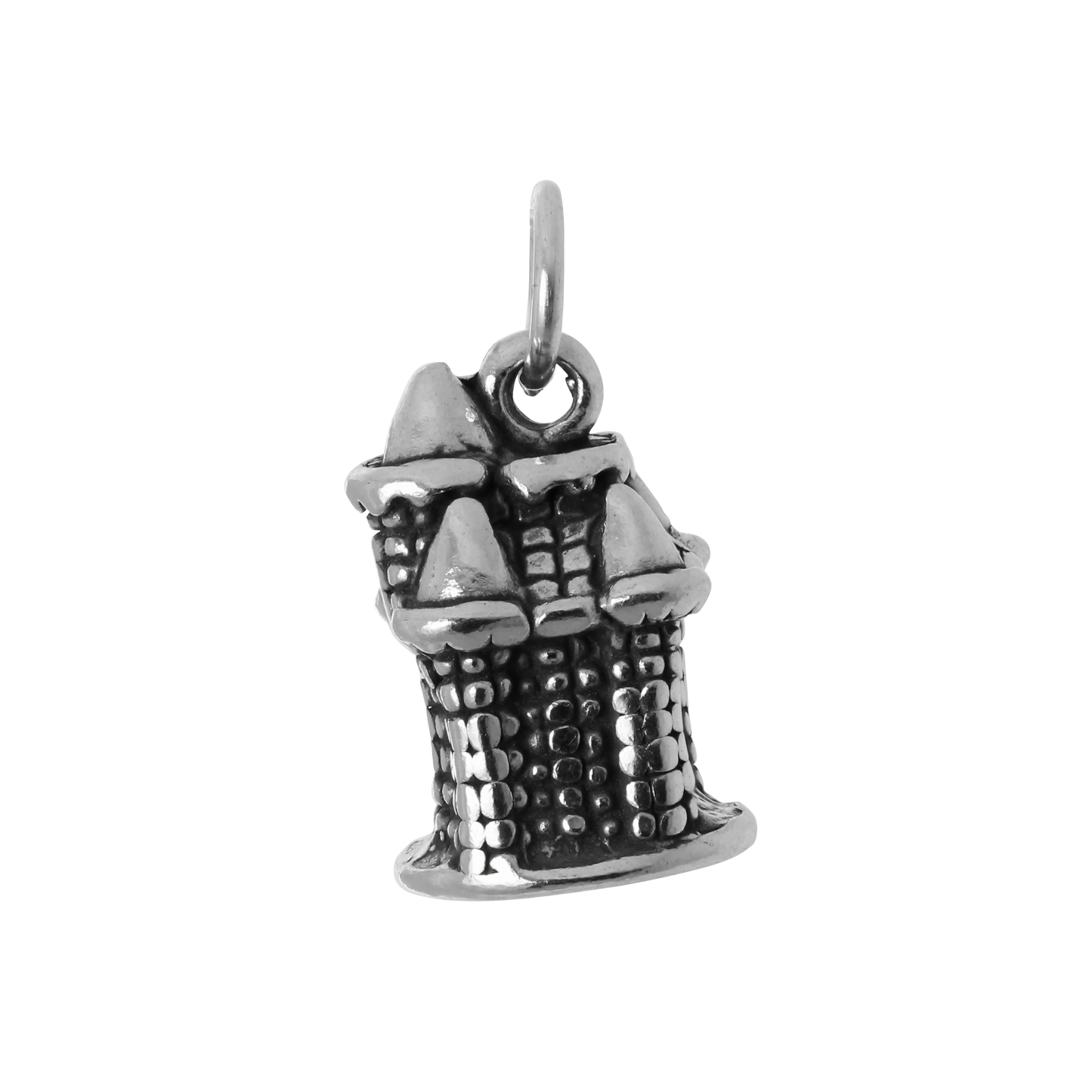 Sterling Silver 3D Castle Charm