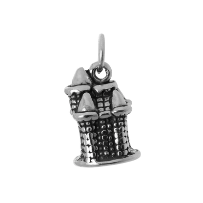 Sterling Silver 3D Castle Charm