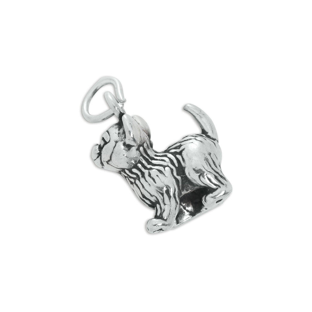 Sterling Silver 3D Kitten Charm