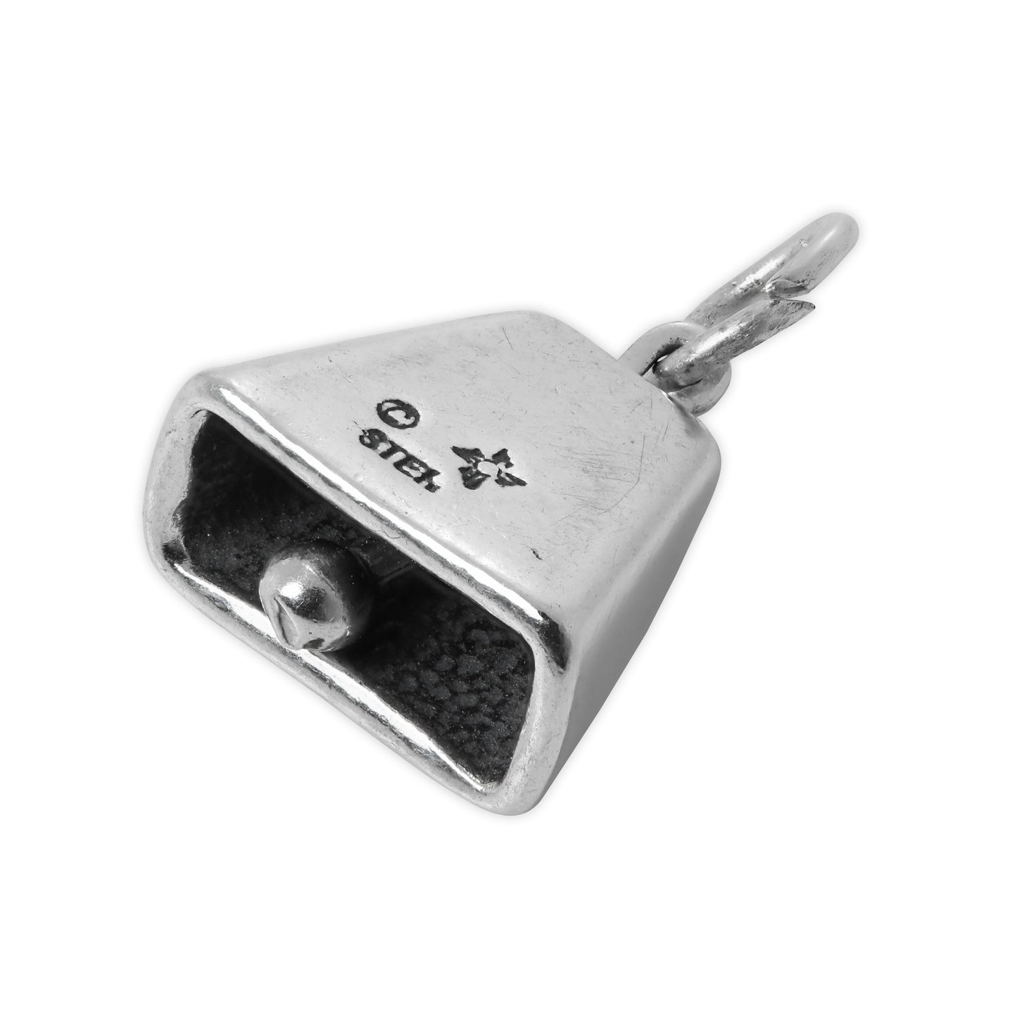 Sterling Silver 3D Cow Bell Charm
