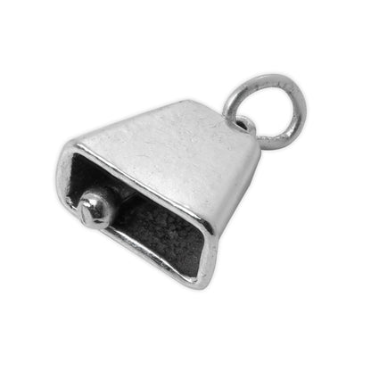 Sterling Silver 3D Cow Bell Charm