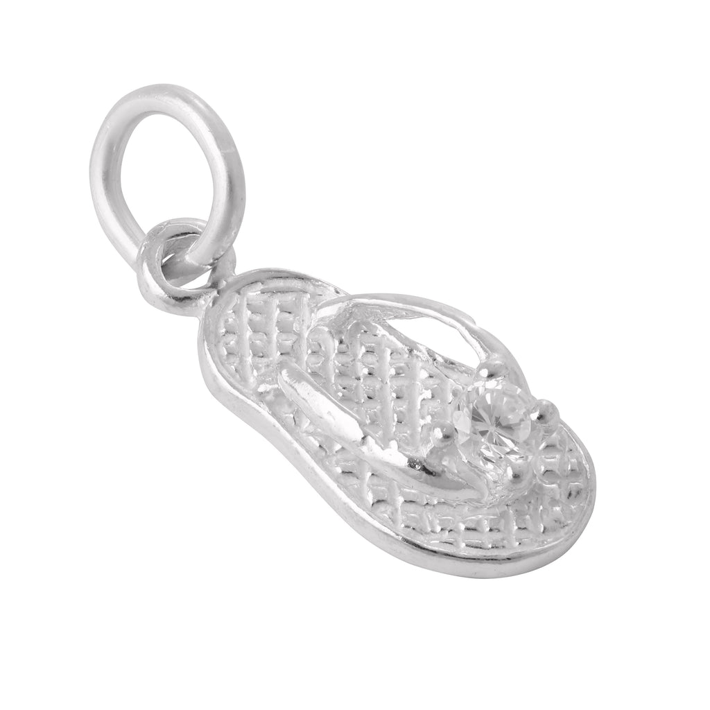 Sterling Silver & Crystal Flip Flop Charm