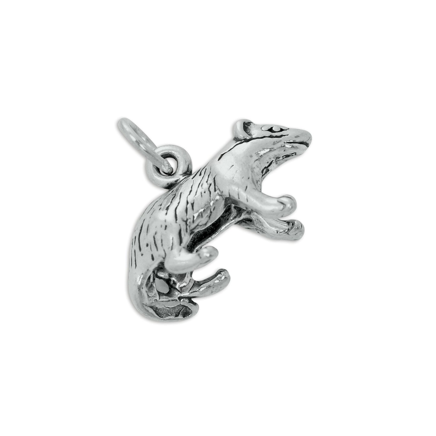 Sterling Silver 3D Badger Charm