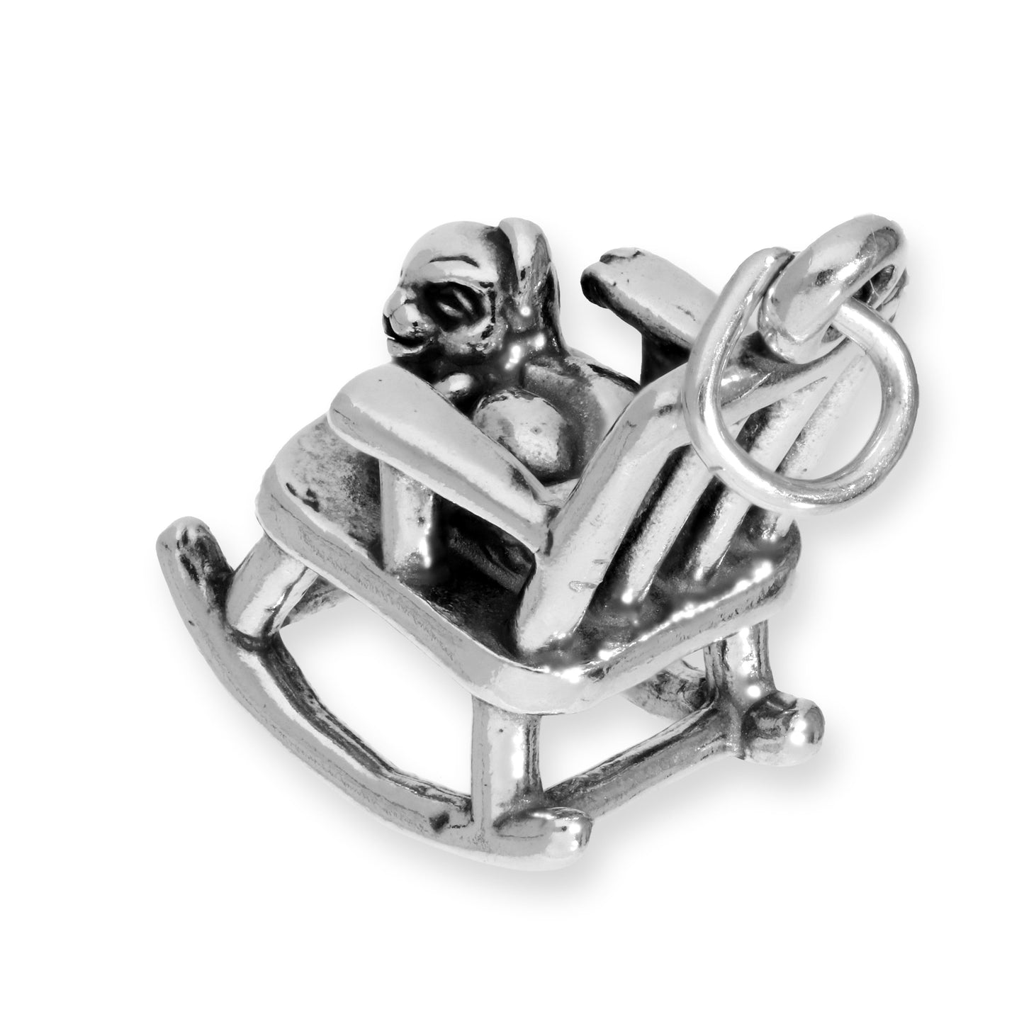 Sterling Silver Rocking Chair with Cat Charm