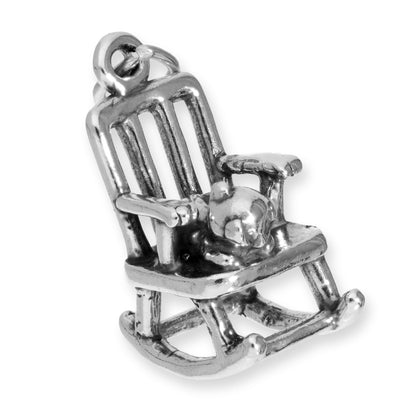 Sterling Silver Rocking Chair with Cat Charm