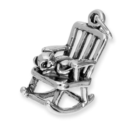 Sterling Silver Rocking Chair with Cat Charm