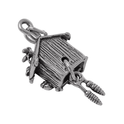 Sterling Silver 3D Cuckoo Clock Charm