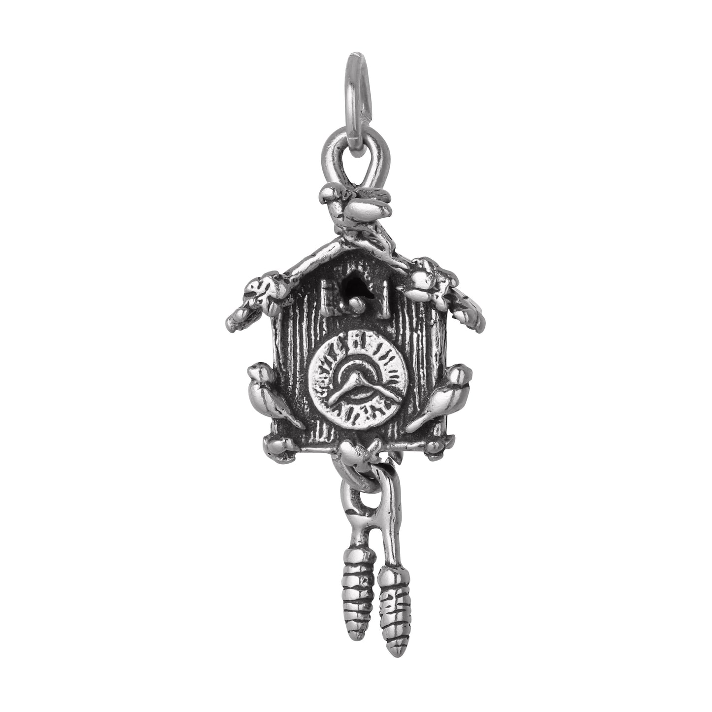 Sterling Silver 3D Cuckoo Clock Charm