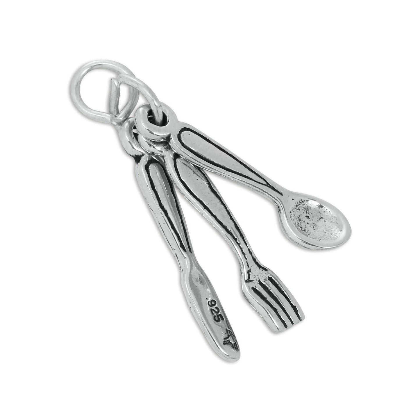 Sterling Silver Knife Fork and Spoon Charm