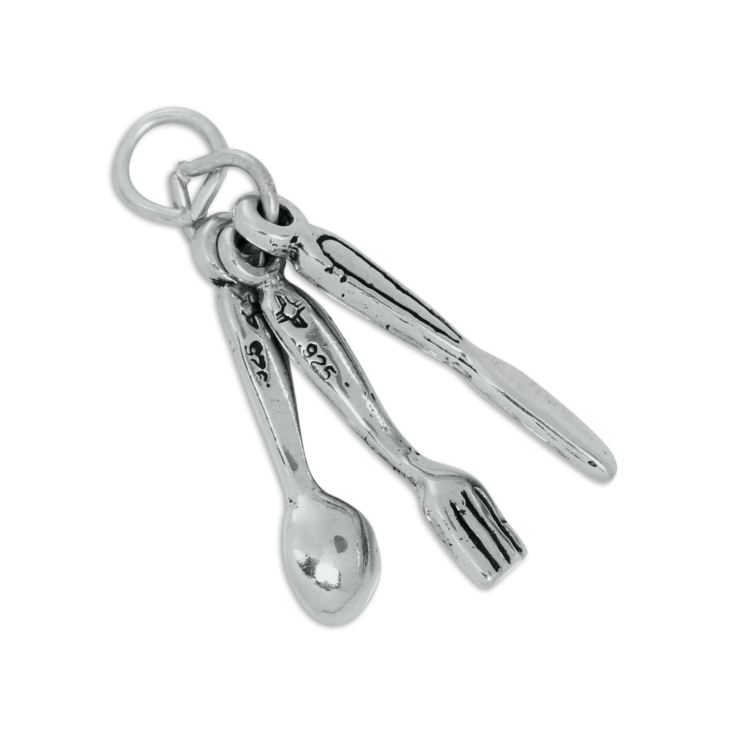 Sterling Silver Knife Fork and Spoon Charm
