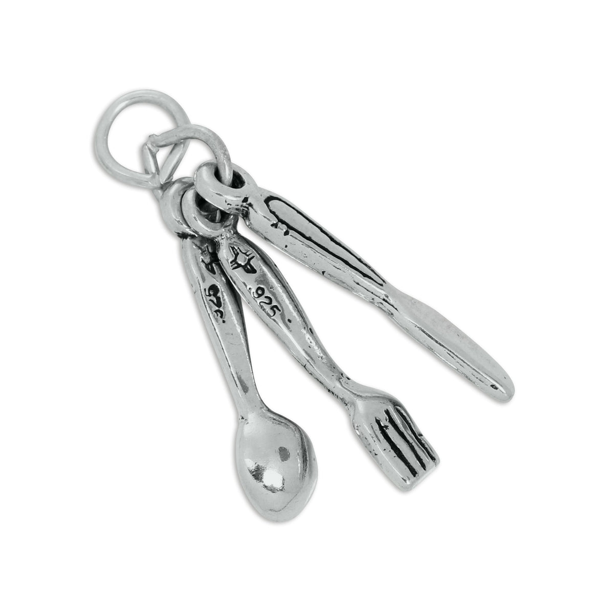 Sterling Silver Knife Fork and Spoon Charm