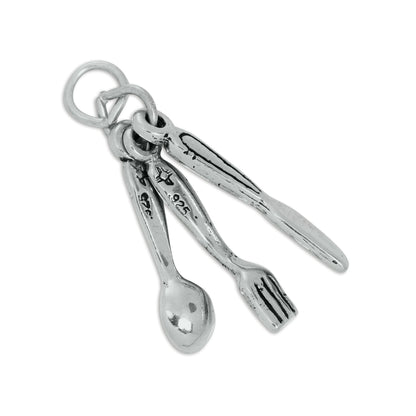 Sterling Silver Knife Fork and Spoon Charm