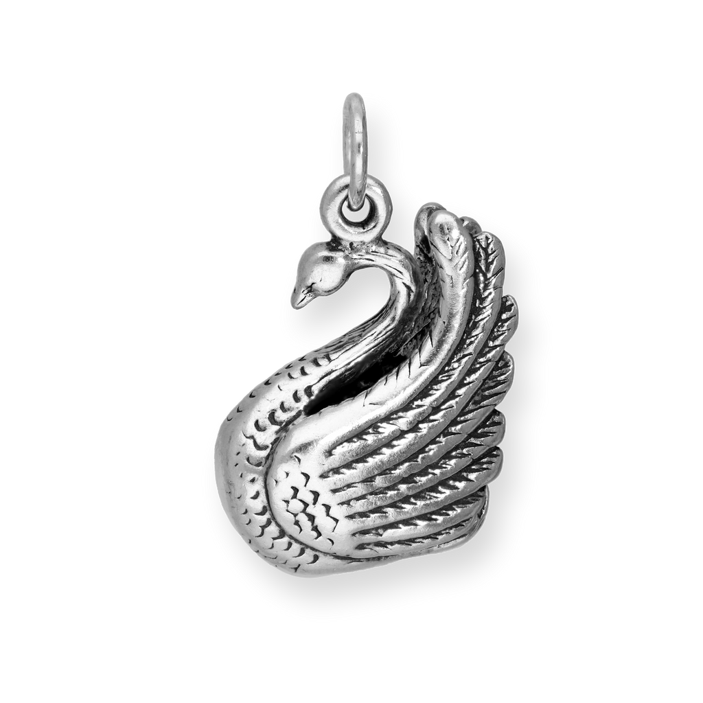 Sterling Silver Large Swan Charm