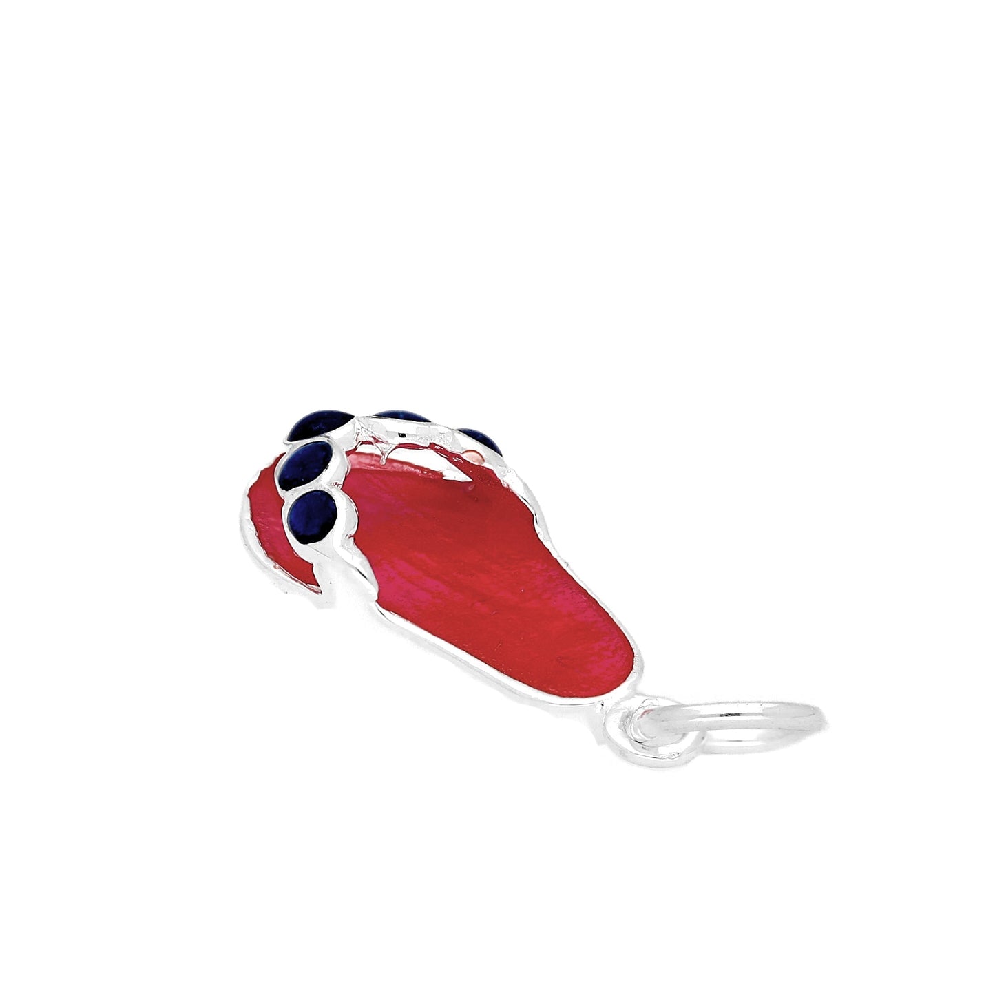 Sterling Silver Enamel Pink Flip Flop Charm