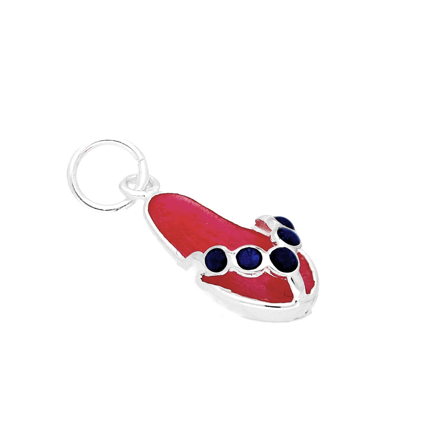Sterling Silver Enamel Pink Flip Flop Charm