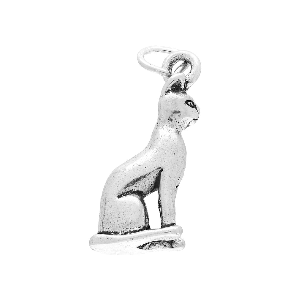 Sterling Silver Sitting Cat Charm
