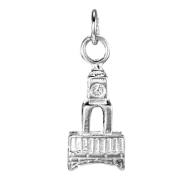 Sterling Silver Chester Clock and Bridge Charm