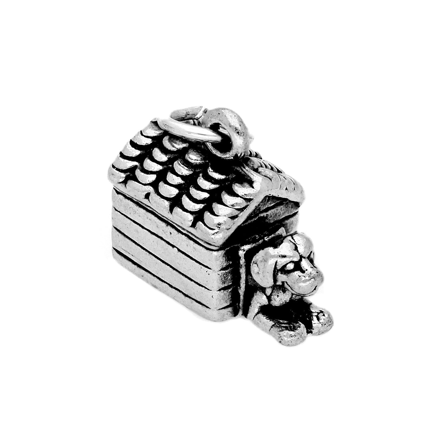 Sterling Silver Doghouse Kennel Charm