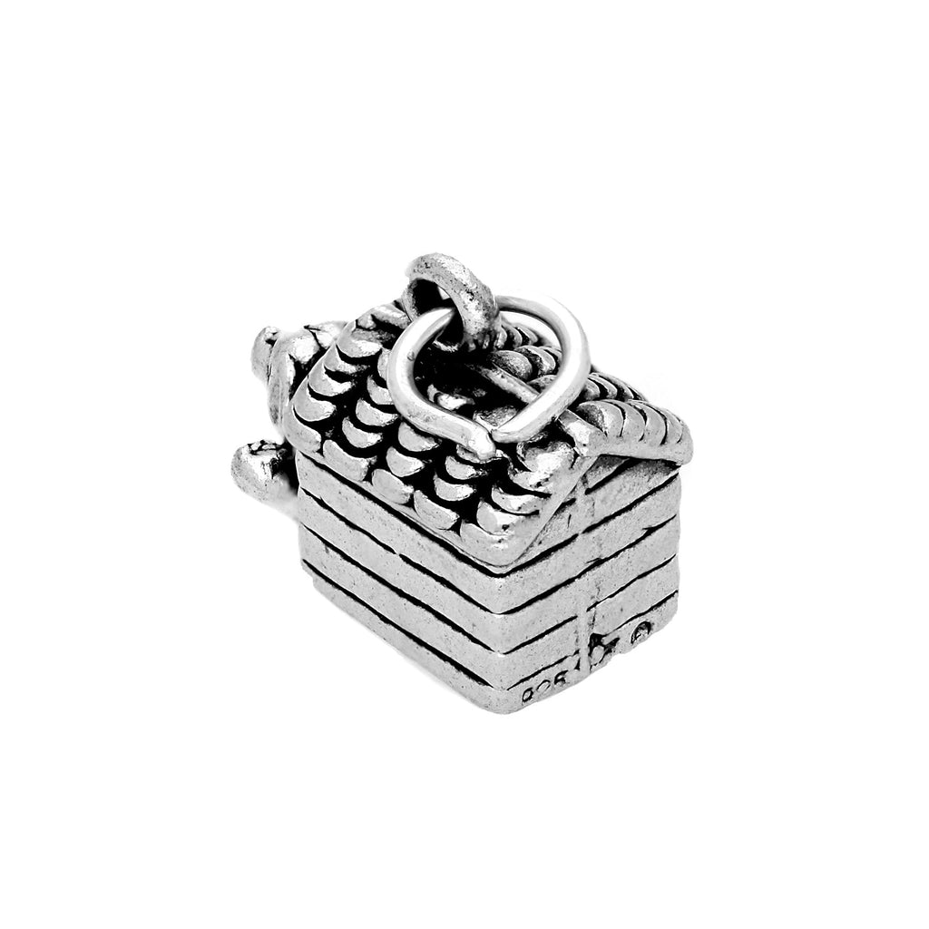Sterling Silver Doghouse Kennel Charm