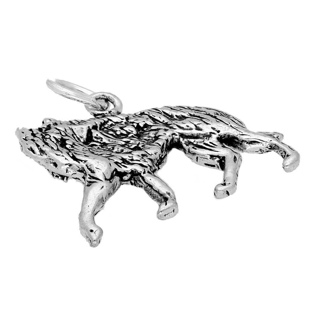 Sterling Silver Wolf Charm
