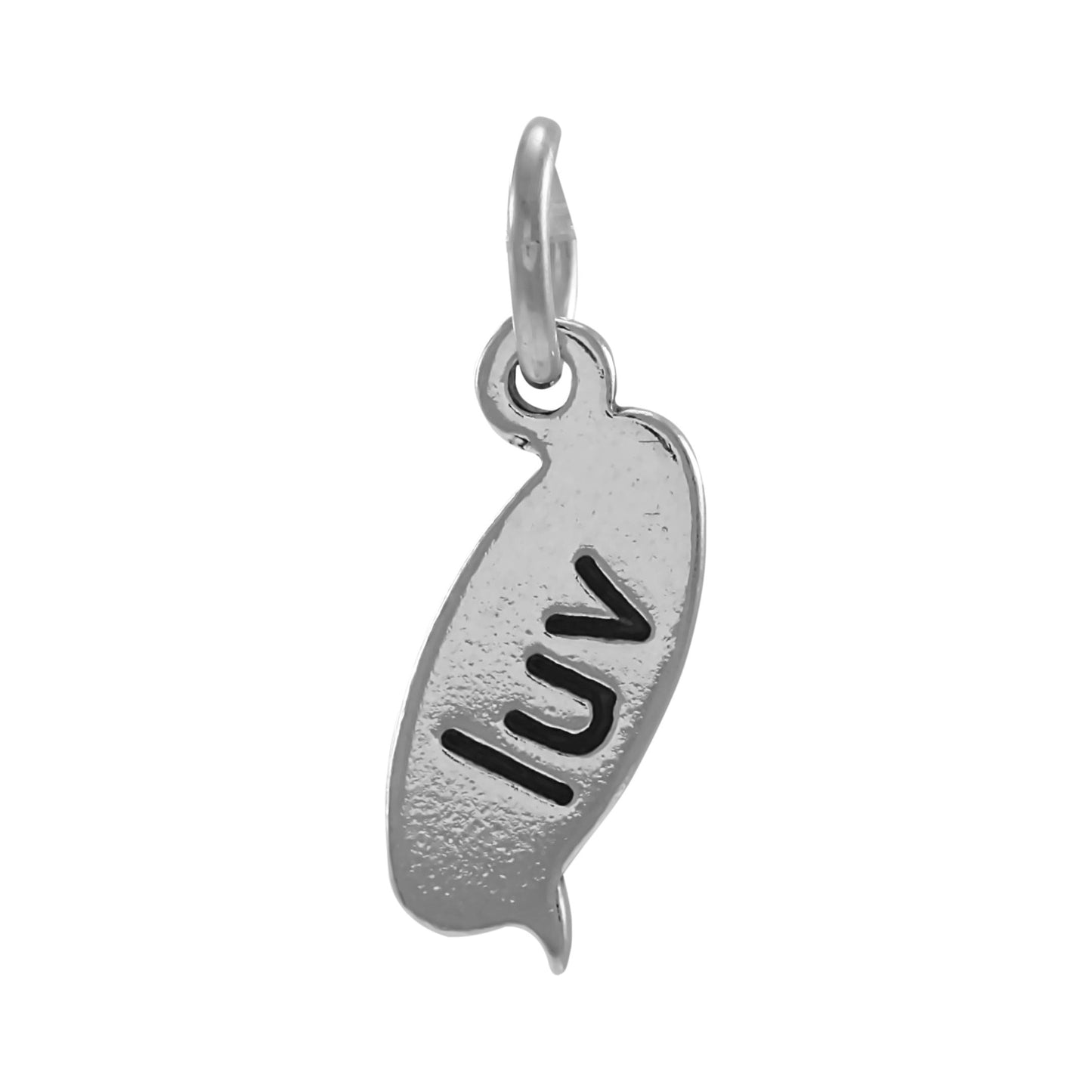 Sterling Silver Text Luv Charm