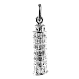 Sterling Silver Leaning Tower of Pisa Charm