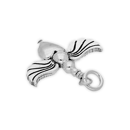 Sterling Silver Heart Beaded Angel Charm