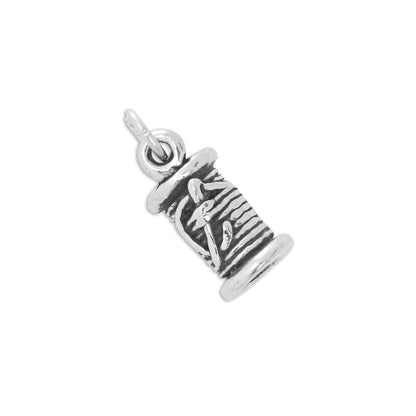Sterling Silver Spool of Thread With Needle Charm