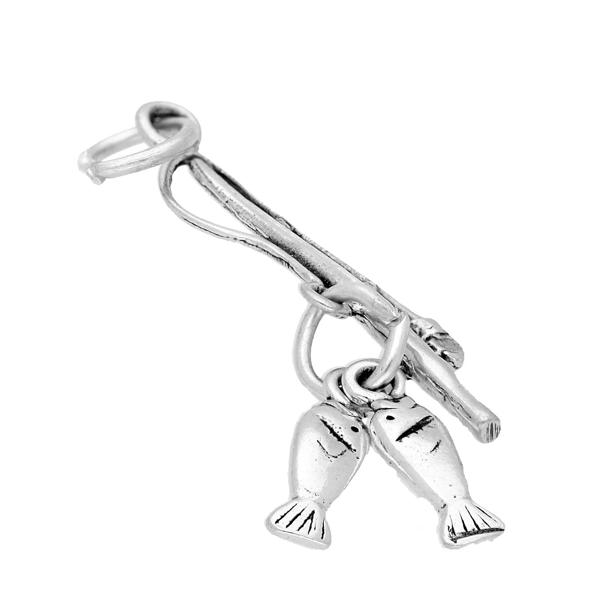 Sterling Silver Fishing Rod Charm