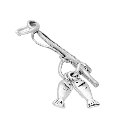 Sterling Silver Fishing Rod Charm