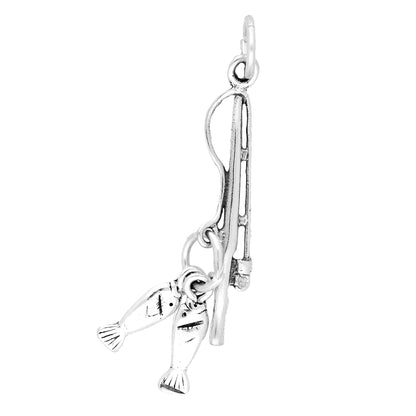 Sterling Silver Fishing Rod Charm